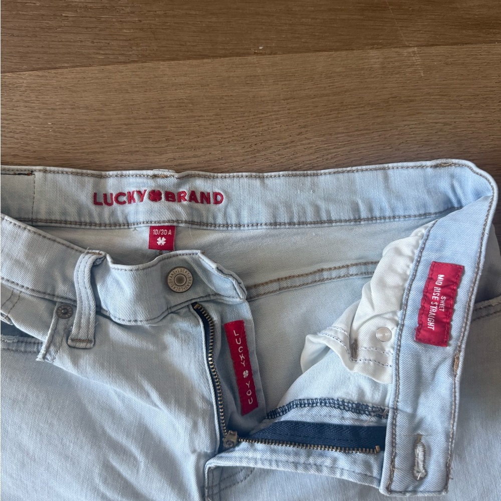 Lucky Brand Sweet Mid Rise Straight Jeans Light Wash Denim Size 10/30A